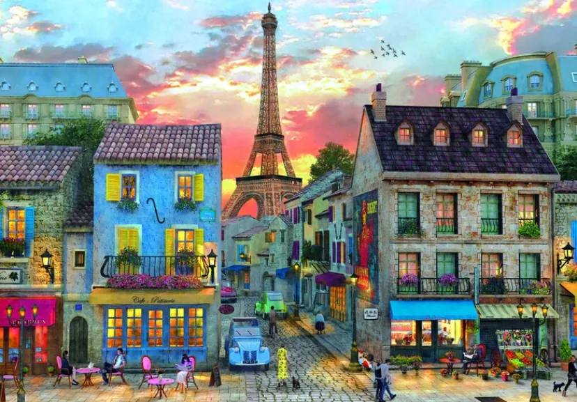 Puslespil Streets of Paris 1000 brikker>Clementoni Discount