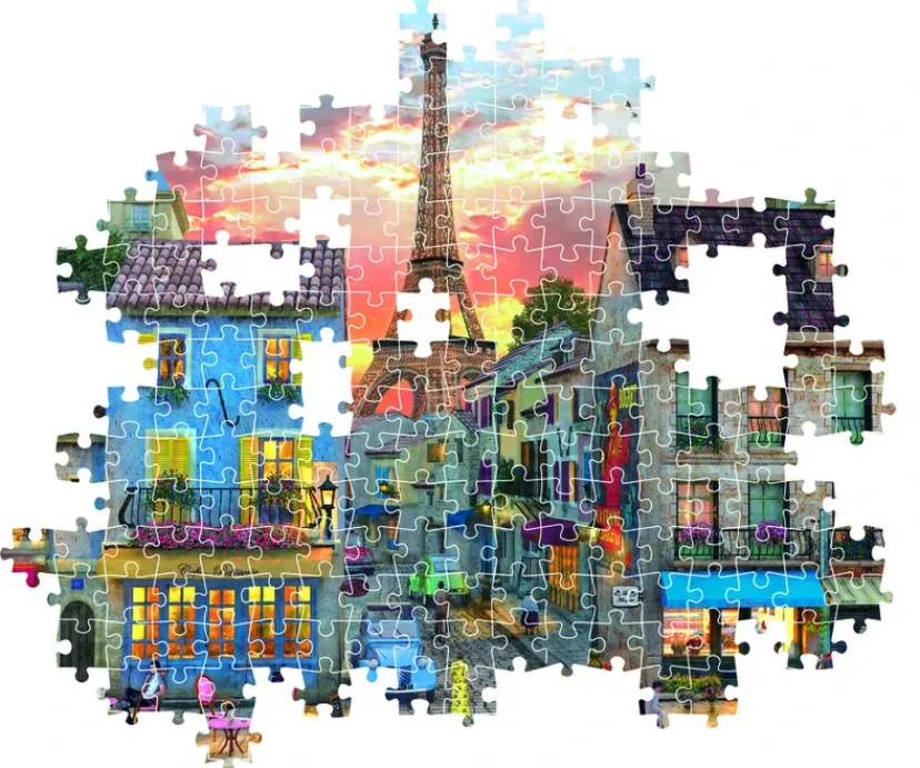 Puslespil Streets of Paris 1000 brikker>Clementoni Discount