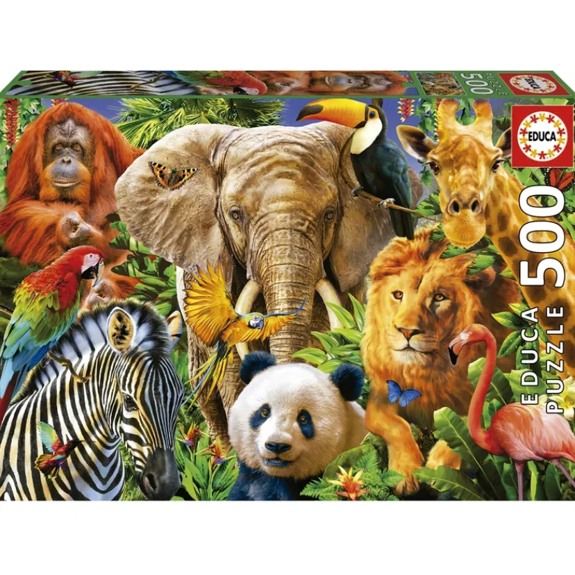 Puslespil Wild animal collage 500 brikker>Educa