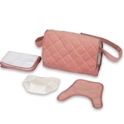 Pusletaske i fløjl, rosa><noscript><img width=