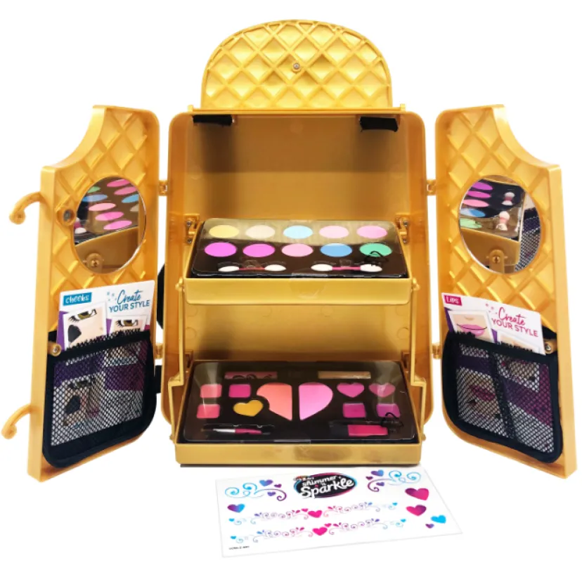 SHIMMER N SPARKLE COSMETIC BACKPACK GOLD> Hot