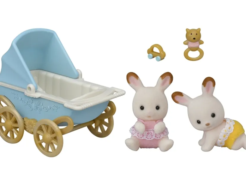 Sæt Chokoladekanin-tvillinger (barnevogn)>Sylvanian Families Discount