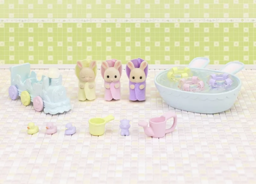 Trillingernes Badetid's sæt>Sylvanian Families Sale