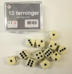 Terninger 12 stk. i æske><noscript><img width=