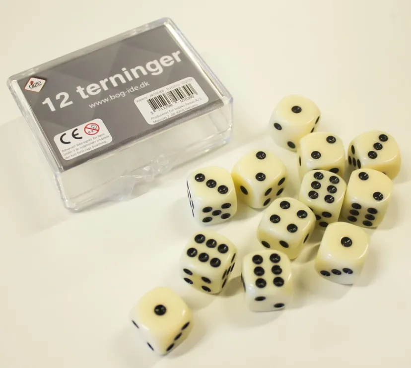Terninger 12 stk. i æske>Spil Clearance