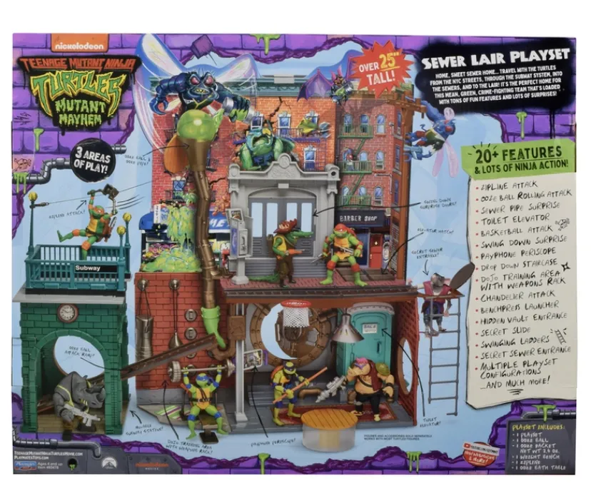 Mutant Mayhem Large Playset Sewer Lair Dlx>Turtles Sale