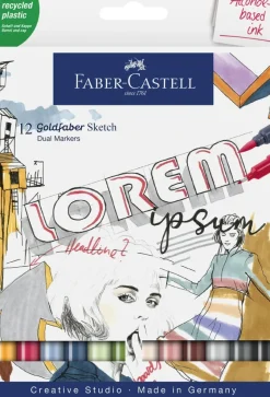 Tusser dobbelt Sketch Goldfaber 12 ass>Faber-Castell Discount