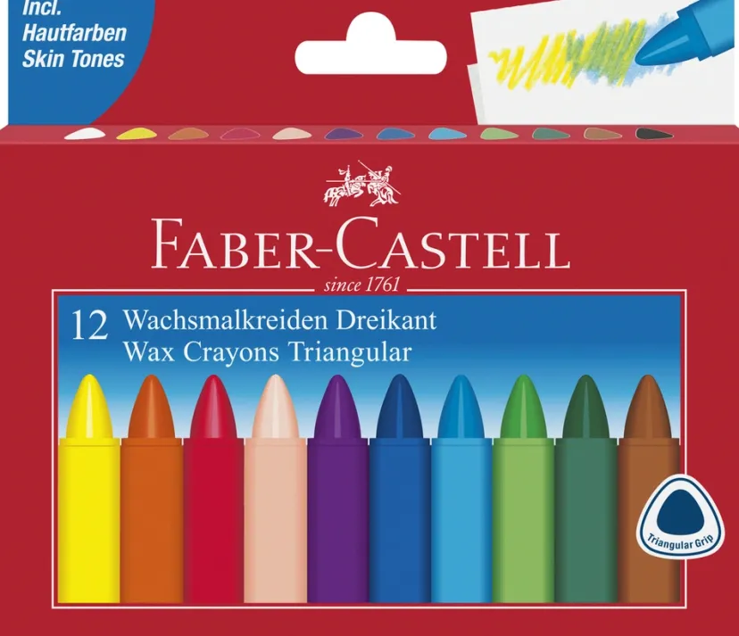 Vokskridt trekantet 12 stk>Faber-Castell Discount
