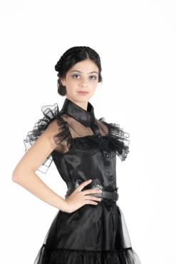 Wednesday Addams balkjole kostume str. 140 cm><noscript><img width=