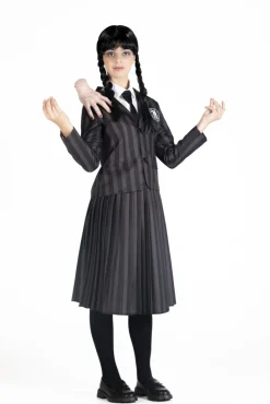 Wednesday Addams nevermore academy kostume med paryk str. 152 cm> Best