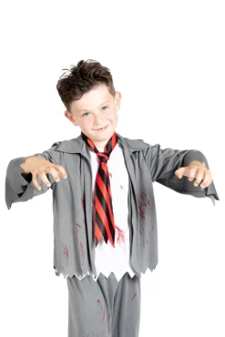 Zombie skoledreng-kostume str. 8-10 år><noscript><img width=